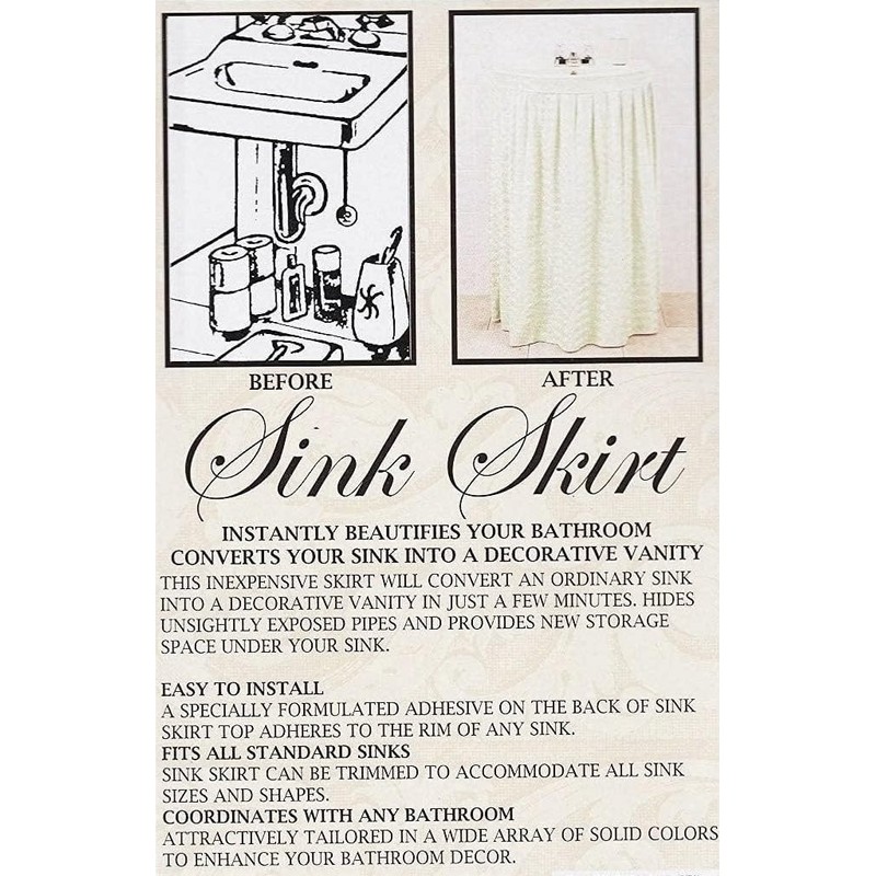 Better Home Vinyl Sink Skirt Bubbles Design Vanity Cover Waterproof
