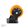 5" x 1-1/2" Swivel Caster Orange Polyurethane Wheel, Supports 500