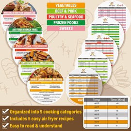 Air Fryer Liners Disposable, 100 Pcs 8 Inch Airfryer Liners, Non-Stick Parchment Paper Round for 5-8 QT with Air Fryer Cheat Sheet Cooking Guide Booklet, Air Fryer Cookbooks Recipes Accessories