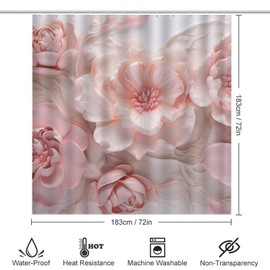 Fantasy Roses Shower Curtain 4 Piece Sets with Non-Slip Rugs,Toilet Lid Cover and Bath Mat Colorful Romantic Flowers Waterproof Shower Curtain with 12 Hooks Bathroom Set Home Decor, Style-4