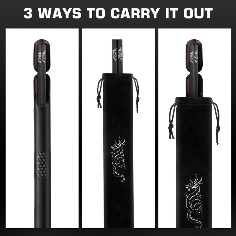 Youda 99.8% Pure TITANIUM Chopsticks 1 Pairs with Black Carrying
