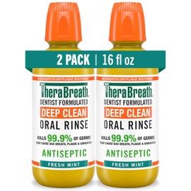 TheraBreath- “Enjuague Bucal de Limpieza Profunda, Antigingivitis, Antiséptico, Sabor a Menta Fresca, Formulado Dentista, Alcohol F