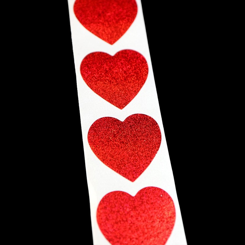 RLS-005 Heart Roll Stickers, Red, Heart Stickers, Gift Stickers, Wrapping,
