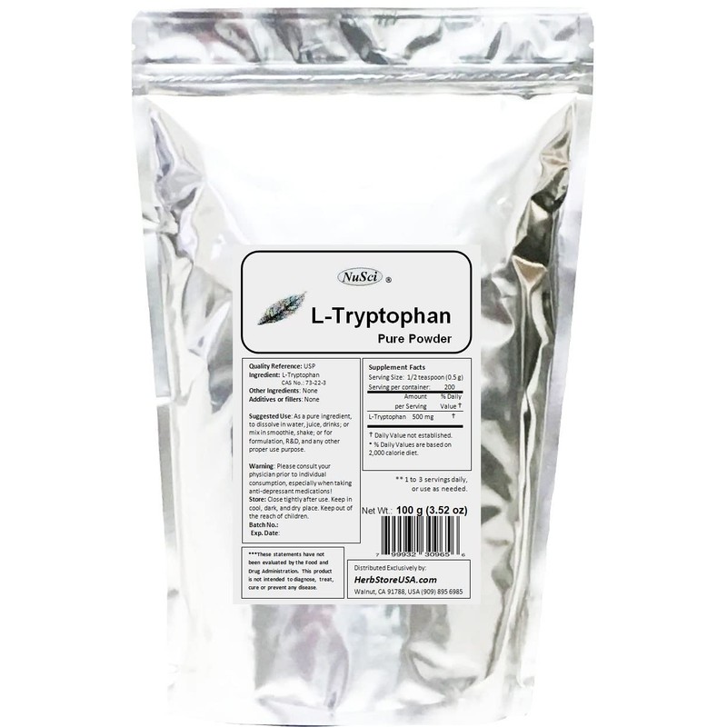 NuSci Pure L-Tryptophan Powder (227 gram (8.0 Ounce))