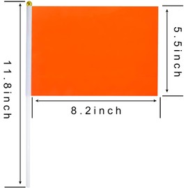 WXTWK 12 Pack Solid Orange Flag Small Mini Plain Orange DIY Color Flags On Stick,marking decoration supplies,Grand Opening,Kids Birthday,Party Events Celebration