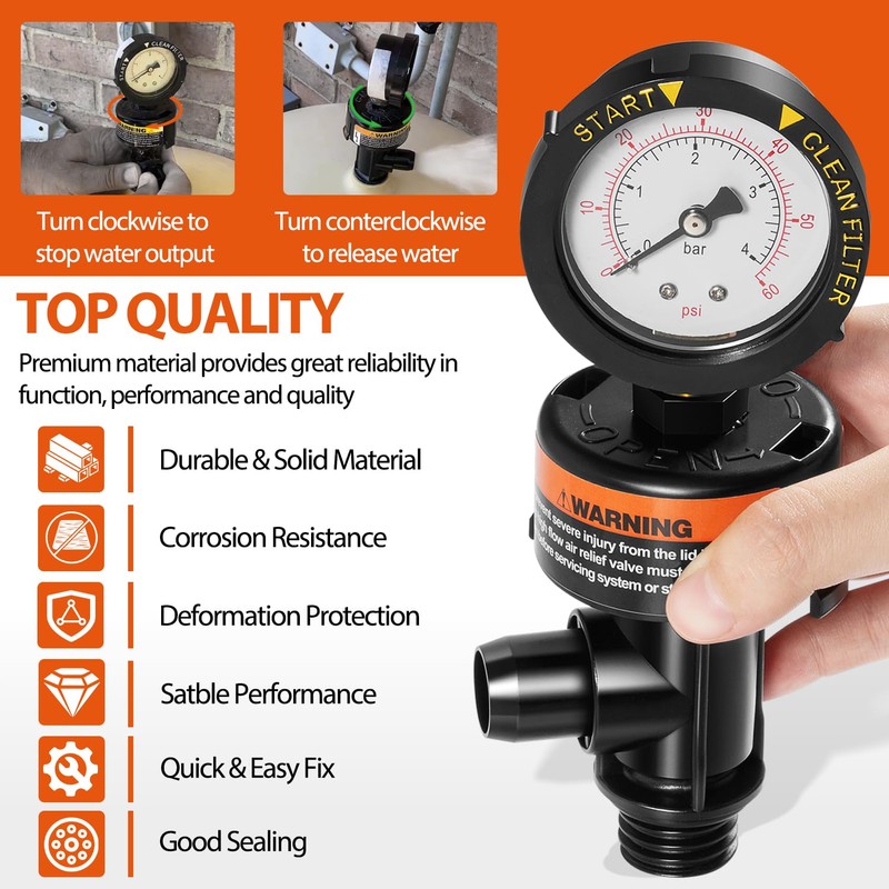 DearChan 98209800 High Flow Manual Relief Valve/Air Relief Manual Valve