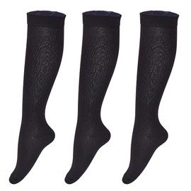 Guangstar Compression Socks for Women 3 Pairs 8-15mmHg Circulation Support Socks for Nurses, Running and Athletic, Pack of 3 (Black, S/M)