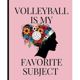 Volleyball Notebook - Pink Favorite Subject: College Ruled Volleyball Composition Notebook - 100 pages - 7.5" x 9.25" - Volleyball School Supplies - ... Stuff - Volleyball Notebook for Girls