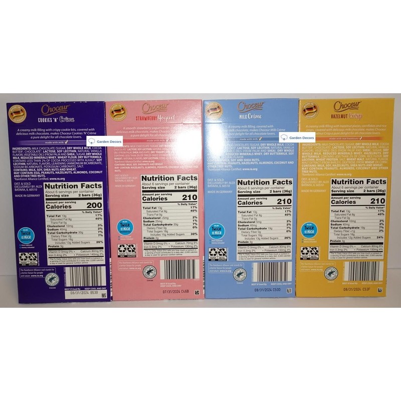 Choceur Chocolate Crisp Bar Milk Crème, Cookies’ N’ Creme, Milk