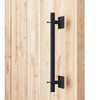 SMARTSTANDARD 12” Antique Rustic Handmade Barn Door Handle, Black Flush