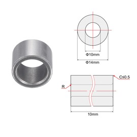 sourcing map Sleeve Bearings 10mm Bore 14mm OD 10mm Length Sintered Iron Self-Lubricating Bushings 6pcs