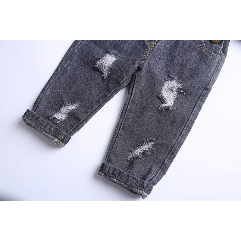 KIDSCOOL SPACE Pure Cotton Blue/Black Baby & Toddlers Ripped Jeans