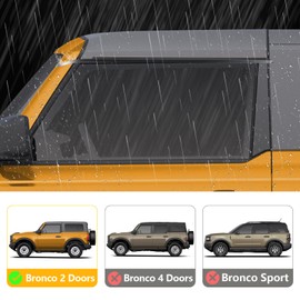Rain Guards Window Visors Compatible with Ford Bronco 2021 2022 2023 2-Door Out-Channel Vent Shades Vent Deflectors Rain Visors(Not Sport) (2 Door)