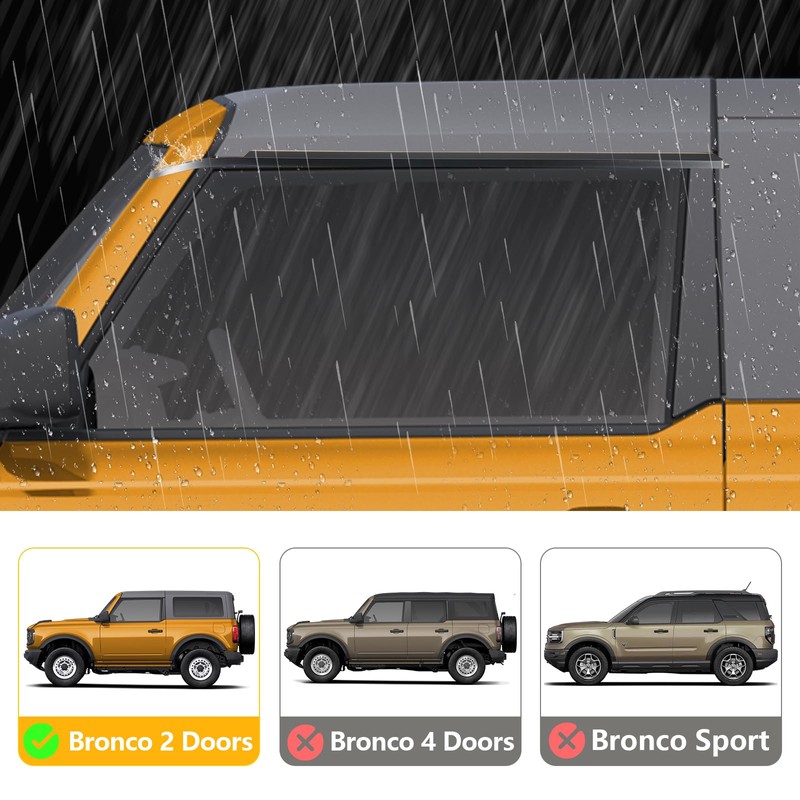 Rain Guards Window Visors Compatible with Ford Bronco 2021 2022