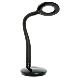 OttLite D59PNB-FFP Soft Touch Flex Led Lamp, Desk Lamp, Space Saving Design, Flexible Adjustment, Dimmable, 10.5" x 5.25" x 11", Black
