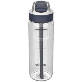 Kambukka Trinkflasche mit Strohhalm - Modell LAGOON CLEAR - 750 ML - Wasserdicht - Flecken- und Geruchs-resistent - Langlebig und stoßfest - Spülmaschinenfest – Trinkflasche mit Strohhalm