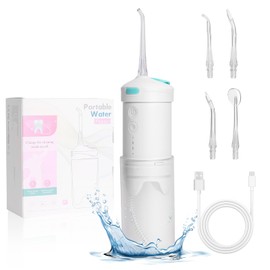 Portable Water Flosser,Mini Water Teeth Cleaner Pick,Cordless Oral Care Irrigator Rechargeable Gums with 4 Nozzles,Telescopic Water Tank,3 Modes IPX7 Waterproof Flossers for Travel & Home