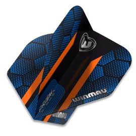 WINMAU Prism Alpha Hexagon Design Extra Thick Dart Flights - 10 sets per pack (30 dart flights in total) (Blue & Orange)