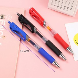 JZK 15 X Retractable Ballpoint Pens 0.5mm Rollerball Pens, Black gel ink rollerball Pens, Blue Pen, Red pen for Office School and Home