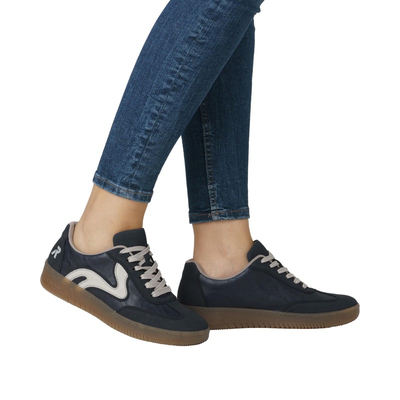 Rieker Low Trainers, White, Blue 15, 41 EU