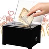 Acrylic Donation Box, Lockable Donation Box, Ballot Box, Black with
