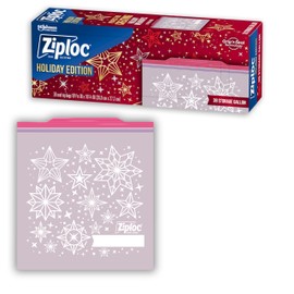 Ziploc Gallon Food Storage Bags, Grip 'n Seal Technology for Easier Grip, Open, and Close, 38 Count, Holiday Designs, Packaging May Vary
