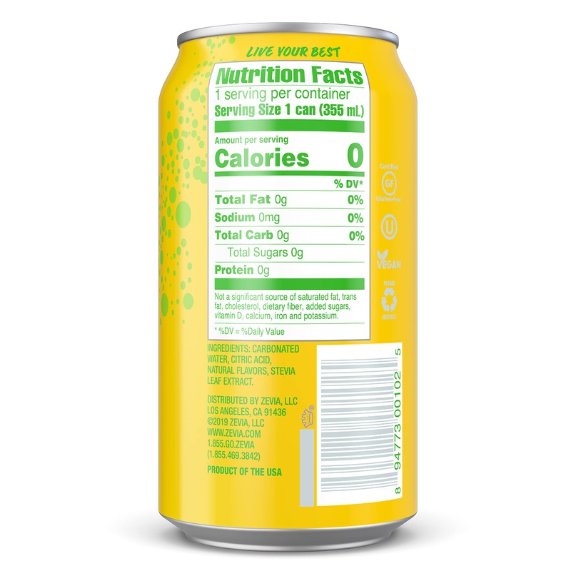 Zevia Zero Calorie Soda, Lemon Lime Twist, 12 Fl Oz