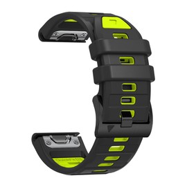 BEFIA 26mm Watch Band for Garmin Fenix 8 51mm 5x 6x pro 7x pro sapphire solar, quickfit 26 watch bands for Garmin enduro tactix delta rubber Black Green