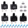 mxuteuk 5Pcs 3,5,10,15,20Amp Circuit Breakers Push Button Manual Reset 125/250V