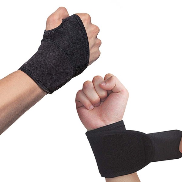 Hually (Set of 2) Wrist Wraps, Adjustable Wrist Support with