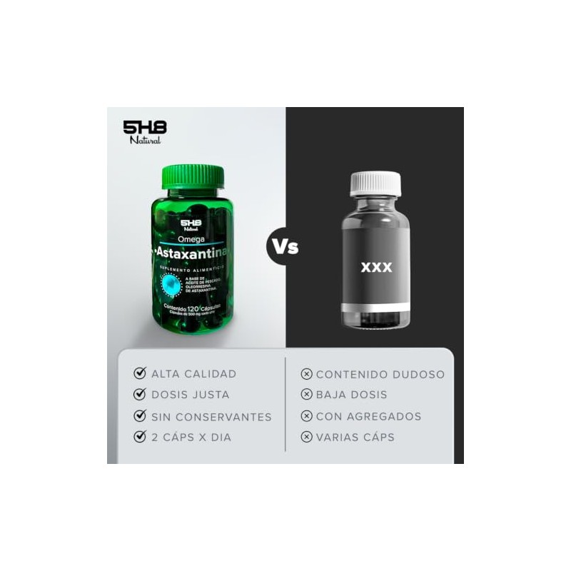 Astaxantina 20 mg + Omega 3 Aceite de Pescado 120