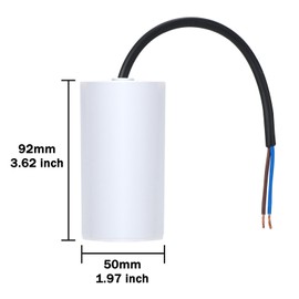 VEXUNGA CBB60 AC Condensador 35uF 450V Condensadores de Arranque para Motor de Persiana 35 MFD 450VAC SH 50x92MM 50/60Hz Con Cable para Bomba de Piscina