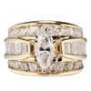 Anillo de compromiso de boda chapado en oro amarillo de