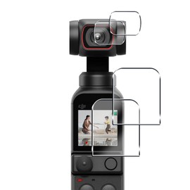 DJI Pocket 2 / DJI OSMO Pocket Glass Film 2 + 2 Lens Protective Films [9H Hardness Made by Nippon Asahi Glass] Compatible DJI POCKET 2 Film, Tempered Glass, Scratch Resistant, Shockproof,