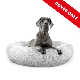 The Dog’s Bed Sound Sleep Donut Dog Bed Spare Cover, XXL Ice White Plush
