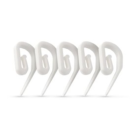 Realm White Plastic Curtain Hooks – Durable Drapery Hooks for Pencil Pleat & Header Tape Curtains – Easy‑Hang, Lightweight & Versatile. Available in multiple packs and sizes. (5, Standard)