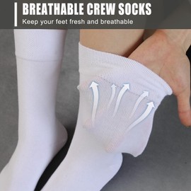 VoJoPi Cotton Socks for Women, 5 Pairs Thin Breathable Basic Casual Comfy Crew Ladies Socks for Business, Office, Commuting, School or Slouch, UK Size 4-8