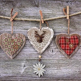 20 Napkins, Hearts with Edelweiss, 33 x 33 cm