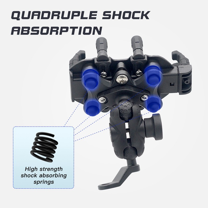 Motorcycle Phone Mount Holder with Vibration Dampener Anti-theft Motorcycle Cell