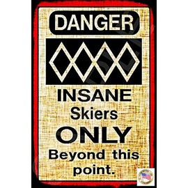 Metal Ski Sign! Made in USA! 8"x12" All Weather Indoor/Outdoor Distressed Ski Lodge Lift Resort Log Cabin Decor Vintage Look