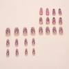IMRAIN Press on Nails Long Coffin Fake Nails Pink Flower