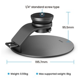 BenQ Desktop Projector Stand – Portable, Stable Design, Tilt 20°, Rotate 360°, Lock with Switch, 1/4" Screw, Metal Base, Anti-Slip Pads, for GP520 and Other Projectors