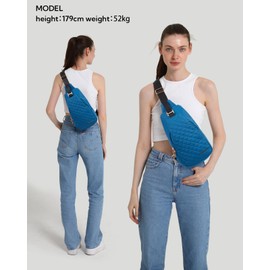 WATERFLY Small Crossbody Sling Backpack: Fashion Chest Crossbody Bag for Women Men Anti Theft Stylish Casual Daypack Trendy Travel Bags Lake Blue