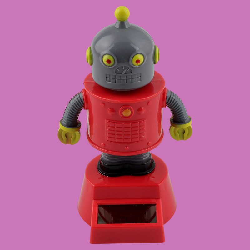 Freak Scene Dashboard Wobble Figure Robot Red Grey Solar Bot