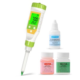VZOASW Digital pH Meter for Food, pH Tester, pH Meter, High Precision Food pH Tester with 0.01 Resolution, ATC for Seafood, Sushi, Meat, Bread, Canned Goods, Brewing, Cheese, Solid Sampling, Water ATC