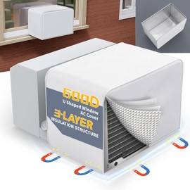 Flamorrow Window Air Conditioner Insulation Cover for Outside Unit, 3 Layers Outdoor Window AC Cover, Dustproof Heavy Duty Insulation Window AC Cover for U-shaped Window Unit, White