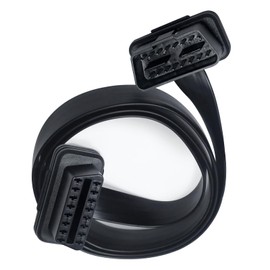 DCHAV OBD2 Extension Cable OBDII Diagnostic Extender Adapter Cord Flat Ribbon 16 Pin Male to Female Right Angle OBD II Port Harness 3ft for Auto Car Scan Tool GPS Tracker Bluetooth Scanner Reader