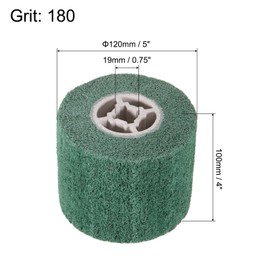 sourcing map 120mmx100mm 180 Grit Non-Woven Polishing Burnishing Wheel Nylon Wire Drawing Abrasive Flap Wheel for Stainless Steel Copper, Green