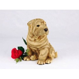 Shar PEIS Tan Cremation Pet Urn for Secure Installation of Your Beloved pet's Ashes.Rose not Included.