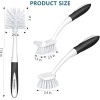 Dish Brush Set of 3 with Bottle Brush, Dish Scrub